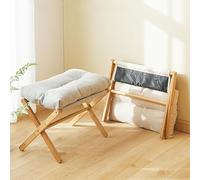 Tabouret Pliable Canapé X Jambe Repose-Pieds Multifonctionnel Moderne Coussin Doux Bureau Repose-Pieds Rembourré pour La Maison Salon Chambre Bureau (Gris)