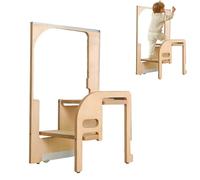 Tabouret pliable compact pour cuisine et baignoire, échelle de rangement cachée avec fente étroite, capacité robuste de 440Lbs, aide à 3 niveaux d'économie d'espace pour les adultes, montage facile