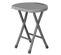 Tabouret pliable de 45,7 cm, chaise pliable portable d'une capacité de 100 kg avec poignée, siège léger pour extérieur/intérieur pour adultes, couleur grise, design compact pour un rangement facile