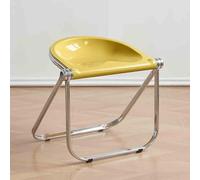 Tabouret pliable empilable en acrylique transparent - Chaise ergonomique sans accoudoirs - Chaise de salle à manger portable pour la maison, la cuisine, les fêtes - Chaise pliante légère - Jaune