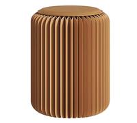 Tabouret pliable en accordéon en papier - Repose-pieds rond multifonction et table d'appoint, design en papier kraft pour salon, salle à manger et école