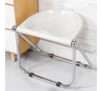 Tabouret pliable en acrylique, empilable, transparent, siège ergonomique sans accoudoirs avec cadre en métal, idéal pour balcon et bureau, design élégant