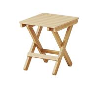Tabouret pliable en bois - Repose-pieds pliable, pratique et léger, structure stable et texture claire, pour intérieur et extérieur