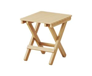 Tabouret pliable en bois - Repose-pieds pliable, pratique et léger, structure stable et texture claire, pour intérieur et extérieur