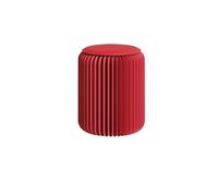 Tabouret Pliable en Carton - Repliable 3cm d'Épaisseur, Léger 2.4kg avec Assise Offerte, 100% Recyclable pour Salon, Camping, Bureau(Red,37x32cm)