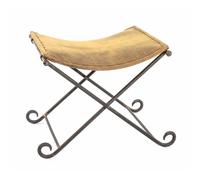 Tabouret Pliable en Cuir "Rodéo" 58cm Marron