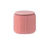 Tabouret pliable en papier avec coussin Repose-pieds portable en nid d'abeille Rangement peu encombrant,idéal for les salons,les chambres,les bureaux à domicile,les librairies Pink 32x32x30cm
