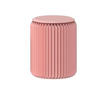 Tabouret pliable en papier avec coussin - Tabouret portable en nid d'abeille et banc rose 32 x 30 cm - Meuble léger et peu encombrant pour la maison et l'extérieur