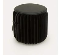 Tabouret pliable en papier kraft rond avec structure hexagonale en nid d'abeille pour école, salon, salle à manger et dortoir d'étudiant, blanc, noir, 32 x 28 cm