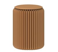Tabouret pliable en papier - Meuble moderne en carton - Design nid d'abeille - Tabouret pliable en papier kraft avec coussin en polyuréthane marron 44 cm, léger et respectueux de l'environnement