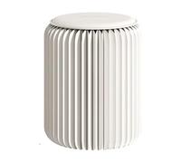 Tabouret pliable en papier nid d'abeille, chaise basse portable pour chambre à coucher et salon, tabouret rond multifonctionnel, compact et blanc, 32 x 37,1 cm