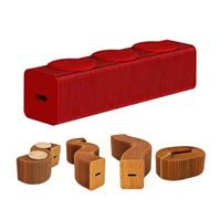 Tabouret Pliable En Papier,Pouf AccordéOn Portable Tissu Kraft AlvéOlé,Format Livre,Utilisable Comme Table Basse,Banc Pour Se Changer,Pouf De Chevet,Pour La Maison Et Le Bureau(30cm 9 seater,Red)