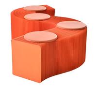 Tabouret pliable en papier, pouf pliable avec coussin rond pour bureau, salon, centre commercial