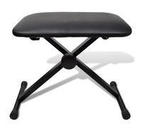 Tabouret pliable - KAI - Réglable en hauteur - Acier - Cuir synthétique - Noir
