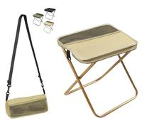 Tabouret pliable, léger, pliable et portable, idéal pour le camping, la pêche, les files d'attente, l'alpinisme et la randonnée (kaki, taille L)