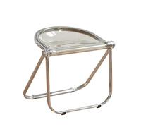 Tabouret pliable moderne et portable en acrylique, pas de montage nécessaire, idéal pour la maison, le bureau, les pique-niques, les fêtes, design léger et peu encombrant (gris)