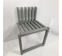 Tabouret pliable mural en bois massif ultra fin et peu encombrant - Banc à langer invisible - Charge de 300 kg - Élégant tabouret pliable pour salle de bain et couloir - Gris