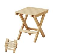Tabouret Pliable, Petit Tabouret Pliant - Chaise Tabouret Portable en Bois | Tabouret avec Marche légère avec poignée, Chaise compacte avec Repose-Pieds Pliable pour Cuisine, Salle de Bain