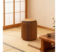 Tabouret pliable portable avec coussins en polyuréthane - Tabouret polyvalent pour la maison, le jardin ou le bureau - Banc à chaussures multifonction et table basse - Marron - 44 cm