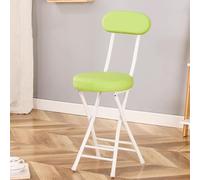Tabouret pliable portable confortable avec dossier - Chaise d'intérieur rembourrée peu encombrante pour un usage domestique - Design gris léger pour une mobilité facile