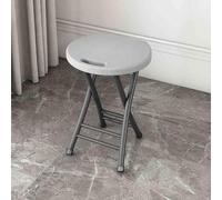 Tabouret Pliable Portable de 45,7 cm avec poignée | Design léger | Aucun Assemblage requis | pour l'extérieur, l'intérieur, la Cuisine et Le Bar | Gris | Cadre argenté