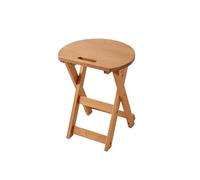 Tabouret pliable portable en bois massif pour salle à manger et loisirs - Repose-pieds rond confortable pour chambre à coucher, balcon et canapé - Tabouret haut idéal pour un usage domestique