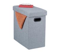 Relaxdays Tabouret de rangement gris