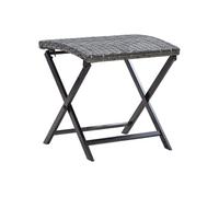 Vidaxl Tabouret Pliable Résine Tressée Gris Gris