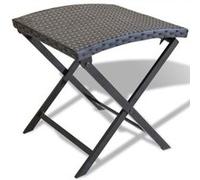 vidaXL Tabouret pliable en rotin synthétique Noir