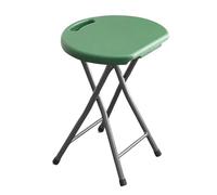 Tabouret Pliable sans Dossier avec Poignée, Chaise en Plastique Pliable avec Repose Pieds pour Cuisine, Pêche, Randonnée, Jardinage(Green)