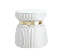 Tabouret Pliable Tabouret en Papier télescopique Pliant Moderne, Chaise de canapé de Loisirs en accordéon à Structure en nid d'abeille créative, Changement de Chaussures(White)