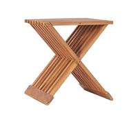 Tabouret Pliable Tabouret Portable Meuble de Jardin Camping Voyage Plage Pêche Piscine Extérieur 40x32x45 cm Bois de Teck Solide