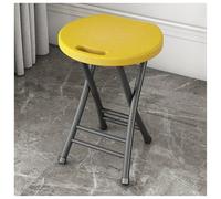 Tabouret Pliant Assise en Plastique Chaise Pliante à Structure Métallique Tuyau en Acier à Paroi Épaisse Patins Antidérapants Hauteur D'assise 48 Centimètres Renforcée à Double Traverse Poignée