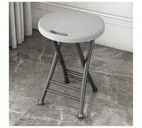 Tabouret Pliant Assise en Plastique Chaise Pliante à Structure Métallique Tuyau en Acier à Paroi Épaisse Patins Antidérapants Hauteur D'assise 48 Centimètres Renforcée à Double Traverse Poignée