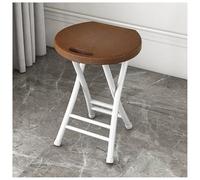 Tabouret Pliant Assise en Plastique Chaise Pliante à Structure Métallique Tuyau en Acier à Paroi Épaisse Patins Antidérapants Hauteur D'assise 48 Centimètres Renforcée à Double Traverse Poignée