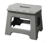 Tabouret pliant au design ergonomique, grande capacité de poids pour une utilisation sûre dans la maison, le jardin et l'extérieur (gris clair)