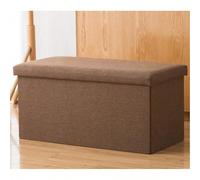 Tabouret pliant avec coffre de rangement, recouvert de lin, petit siège cubique, idéal comme coffre à jouets, pied de lit, tabouret à chaussures, couloir ou siège. Plusieurs coloris et tailles disponi