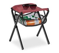 Relaxdays Tabouret Pliant Camping Tabouret Pêche Siège De Plage Tabouret Rouge 120 Kg Multicolore