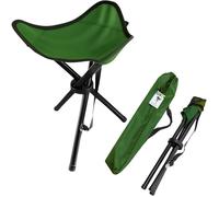 Tabouret pliant camping - TERRE JARDIN - 3 pieds - 28x28x28 cm - Compact - Léger - Vert - Robuste - Unité - Camping