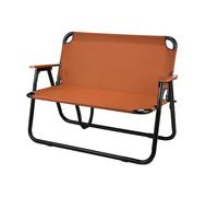 Tabouret Pliant Double Portable, Chaise de Jardin Pliante pour Adultes avec Accoudoirs, Légère, Capacité de 150 kg pour Le Camping, Les Sports et Les événements sur la Pelouse(Orange,Small)