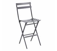 Tabouret pliant en acier graphite Greensboro avec repose-pieds
