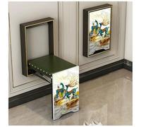 Tabouret Pliant en Bois Massif avec Coussin en Cuir Chaise Pliante Murale Dissimulée Capacité de Charge de 330ibs Mécanisme D'amortissement Se Plie Jusqu'à Une Épaisseur de 2.6in Peu Encombrant