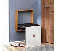 Tabouret Pliant en Bois pour se Changer, Tabouret Mural de Salle de Bain, Chaise d'entrée Haut de Gamme, siège de Douche Compact, Tabouret Pliant escamotable Gain de Place