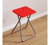 Tabouret Pliant en Matériau PP & Acier Au Carbone, Conception Robuste Et Durables pour Le Salon, Le Balcon, La Chambre À Coucher Et Bien Plus, sans Montage Requis(Red)