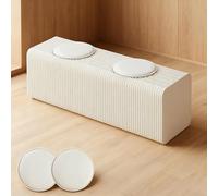 Tabouret Pliant en Papier avec Coussin en Polyuréthane,Banc Pliant,Épaisseur Pliée:8Cm,10Cm,15Cm Et 20Cm,Idéal pour Décorer Un Salon,Une Salle À Manger Ou Un Bureau White-2seats