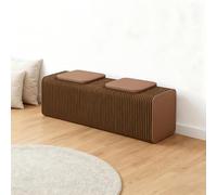 Tabouret Pliant en Papier,Banc Nid d'abeille avec Coussin en Polyuréthane,Capacité De Charge par Siège: 200Kg,Idéal pour Le Salon,La Salle À Manger Et Le Bureau.Décoration Brown-2seats