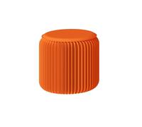 Tabouret pliant en papier, tabouret à structure en nid d'abeille, en papier kraft avec coussin en PU Conception peu encombrante for un rangement pratique Convient aux salons, aux bu Orange 32x32x30cm