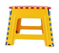 Tabouret Pliant en Plastique, Petite Chaise, Tabouret Portable avancé pour Enfants, léger, Durable, Conception antidérapante pour la Maison, Le Camping en Plein air, l'école (Rouge Jaune Fond Bleu)