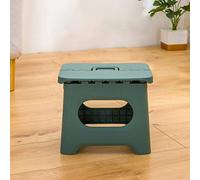 Tabouret Pliant en Plastique Pliable Tabouret Marchepied avec Poignée, Supporte Jusqu'à 70kg 26x20x22cm Petit Tabouret de Pied Portable Enfants Tabouret Pliant pour Salle de Bain, Camping(Vert)