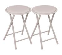 Tabouret pliant en PVC ""Elisa"" Atmosphera - Beige - Par 2